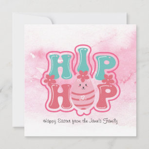 Bunny Egg Hunt Hip Hop Happy Easter Watercolor  