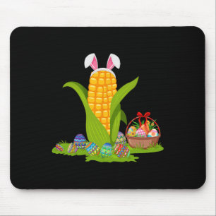 Bunny Eggs Basket Easter Corn Day Happy Easter Day Mouse Pad
