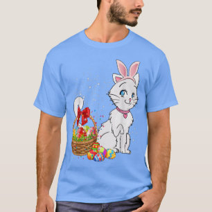 Bunny Eggs Costume Gift Mens Womens Kids Cute Cat T-Shirt