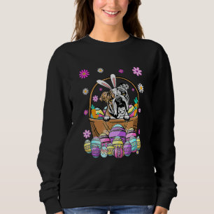 Bunny English Bulldog Dog Easter Eggs Funny Easter Sweatshirt