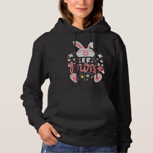 Bunny ER Nurse Cute Bunny Ears Hat Nurse Emergency Hoodie