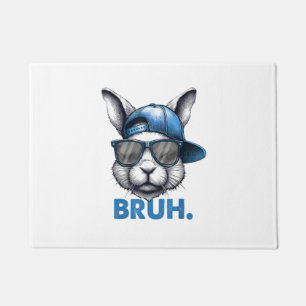 Bunny Face Bruh Meme Funny Saying Bro Greeting Eas Doormat