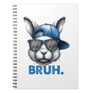 Bunny Face Bruh Meme Funny Saying Bro Greeting Eas Notebook