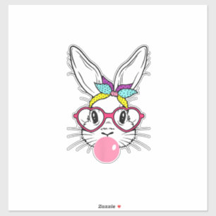 Bunny Face Bubblegum Blowing Glasses Headband Happ