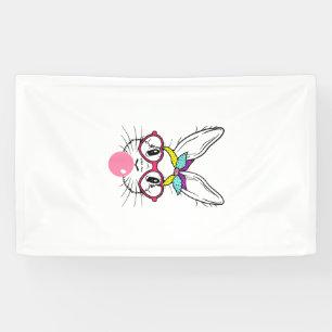 Bunny Face Bubblegum Blowing Glasses Headband Happ Banner