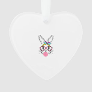 Bunny Face Bubblegum Blowing Glasses Headband Happ Ornament
