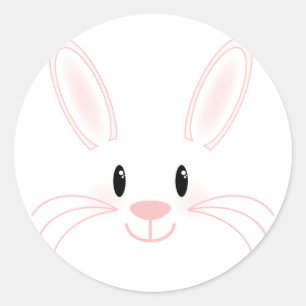 Bunny Face Classic Round Sticker