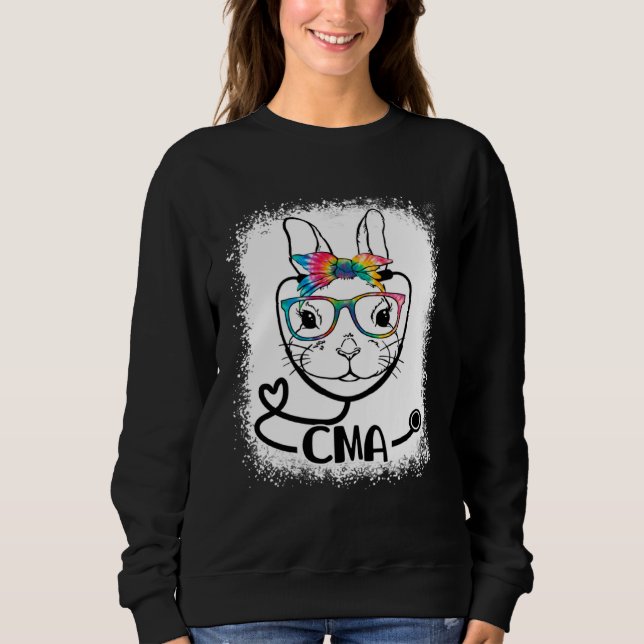 Bunny Face Cma Glasses Nurse Easter Day Sweatshirt (Front)