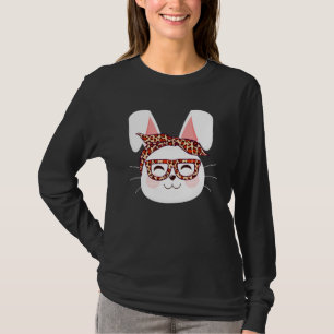 Bunny face Cool Easter Bunny with Glasses Easter   T-Shirt