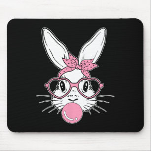 Bunny Face Easter Day Bubblegum Bandanna Gles Girl Mouse Pad