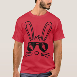 Bunny Face Easter Day Sunglasses Carrot T-Shirt