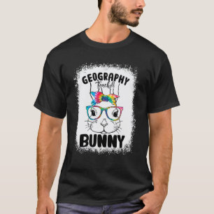 Bunny Face Geography Teacher Glasses Teacher Easte T-Shirt