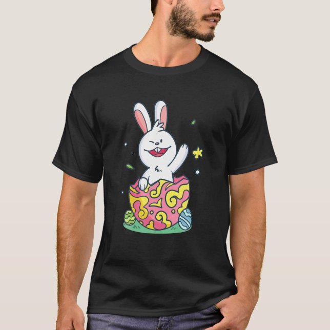 Bunny Face Happy Easter Day For Boys Men Kids Matc T-Shirt (Front)