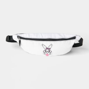 Bunny Face Leopard Glasses Bubble Gum Easter Day G Bum Bags