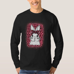 Bunny Face Leopard Pink Glasses Easter Day 2022 Wo T-Shirt