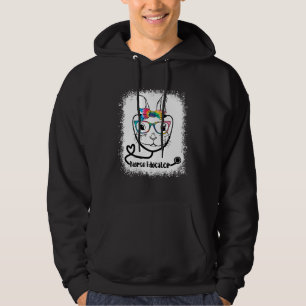 Bunny Face Nurse Educator Glasses Nurse Easter Day Hoodie