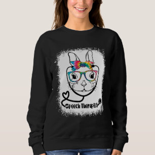 Bunny Face Speech Therapist Glasses Nurse Easter D Sweatshirt