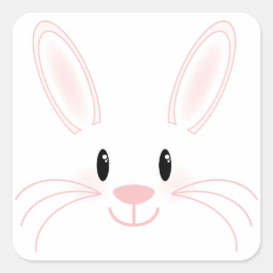 Bunny Face Square Sticker