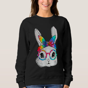Bunny Face Sunglasses Tie Dye Glasses Headband Eas Sweatshirt