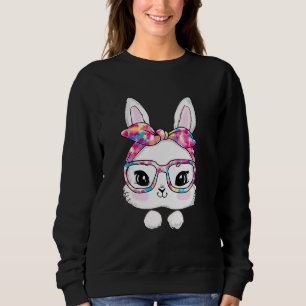 Bunny Face Sunglasses Tie Dye Glasses Headband Eas Sweatshirt