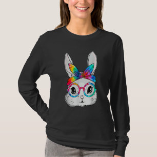 Bunny Face Sunglasses Tie Dye Glasses Headband Eas T-Shirt