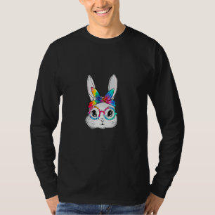 Bunny Face Sunglasses Tie Dye Glasses Headband Eas T-Shirt