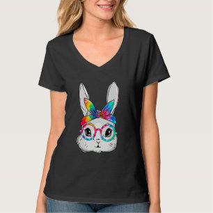 Bunny Face Sunglasses Tie Dye Glasses Headband Eas T-Shirt