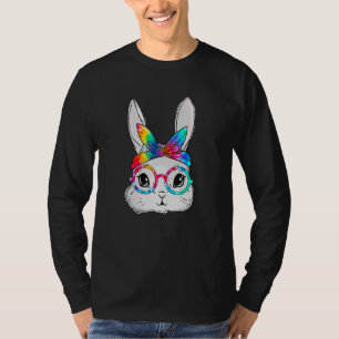 Bunny Face Sunglasses Tie Dye Glasses Headband Eas T-Shirt