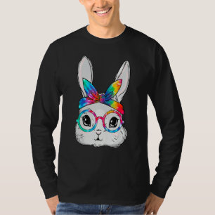 Bunny Face Sunglasses Tie Dye Glasses Headband Eas T-Shirt