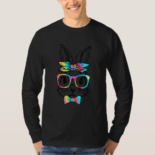 Bunny Face Sunglasses Tie Dye Glasses Headband Eas T-Shirt