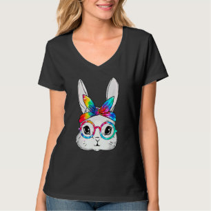 Bunny Face Sunglasses Tie Dye Glasses Headband Eas T-Shirt