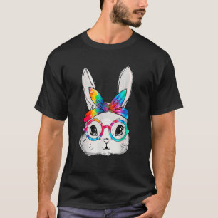 Bunny Face Sunglasses Tie Dye Glasses Headband Eas T-Shirt