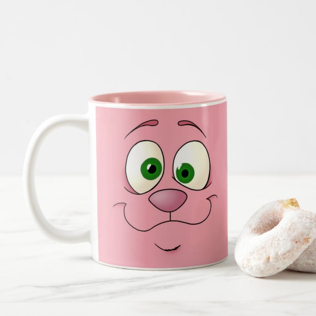 Bunny Face, w/ quote Two-Tone Coffee Mug (With Donut)