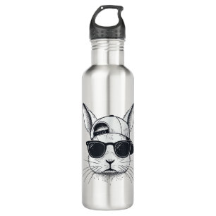 Bunny Face with Sunglasses Cap Easter Day for Boys 710 Ml Water Bottle