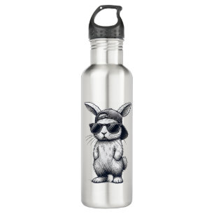 Bunny Face with Sunglasses Cap Easter Day for Boys 710 Ml Water Bottle
