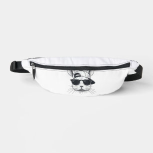 Bunny Face with Sunglasses Cap Easter Day for Boys Bum Bags
