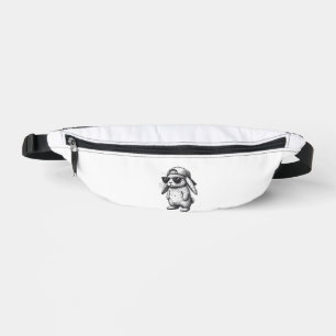 Bunny Face With Sunglasses Cap Easter Day for Boys Bum Bags