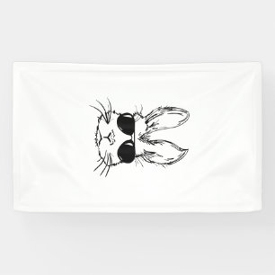 Bunny Face With Sunglasses Easter Day for Boys Men Banner