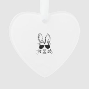 Bunny Face With Sunglasses Easter Day for Boys Men Ornament