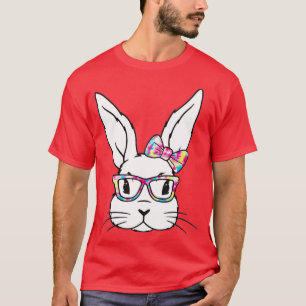 Bunny Face With Sunglasses Easter Day For Boys Men T-Shirt