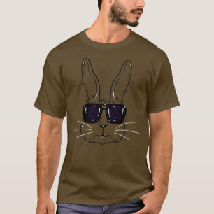 Bunny Face With Sunglasses Easter Day For Boys Men T-Shirt
