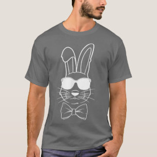 Bunny Face With Sunglasses For Boys Girls Kids Eas T-Shirt
