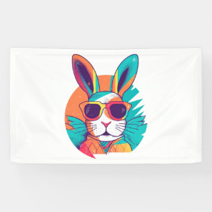 Bunny Face With Sunglasses For Boys Men Kids Banner