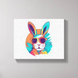 Bunny Face With Sunglasses For Boys Men Kids Canvas Print