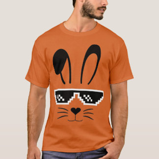 Bunny Face With Sunglasses For Boys Men Kids Easte T-Shirt