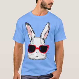 Bunny Face With Sunglasses For Boys Men Kids Easte T-Shirt