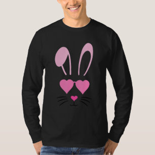 Bunny Face With Sunglasses For Boys Men Kids Easte T-Shirt