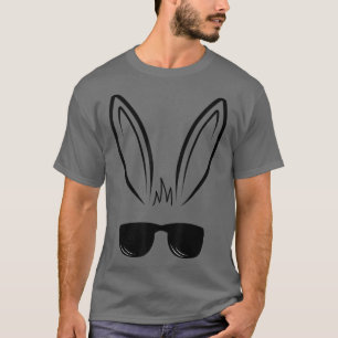 Bunny Face With Sunglasses For Boys Men Kids Easte T-Shirt
