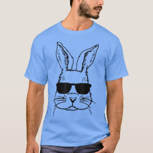 Bunny Face With Sunglasses For Boys Men Kids Easte T-Shirt