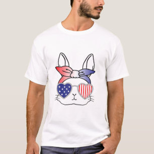 Bunny Face With Sunglasses For Women Men Kids East T-Shirt